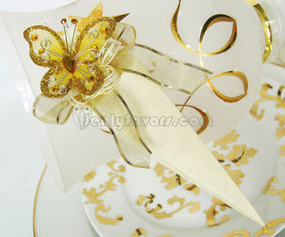  Do It Yourself Gold Butterfly Cone Favor Box
