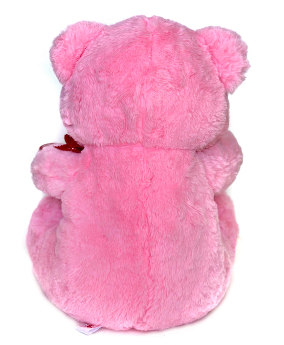 15" Pink Musical Valentine Bear with I Love You Heart and Light up cheek (1 piece)