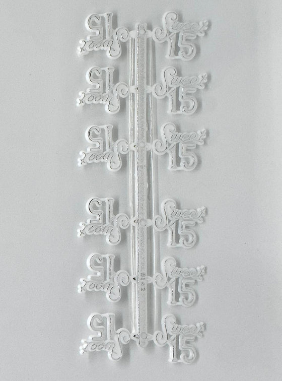 Sweet 15 Silver Plastic Charm (144 Pcs)