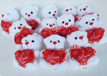  12 PCS 6" White Teddy Bear with "I Love You" Heart