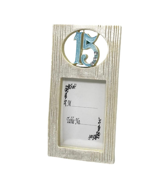 15 Birthday Mis Quince Light Blue White Picture Frame (12 Pieces)