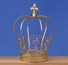  9.25 Inch Gold Wired Metal Crown Stand Party Decoration Centerpiece