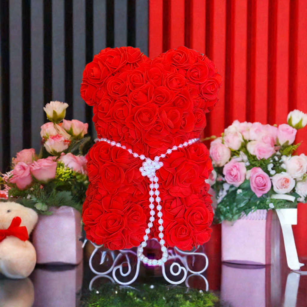 Foam Rose Teddy Bear Red Mother Day Gift