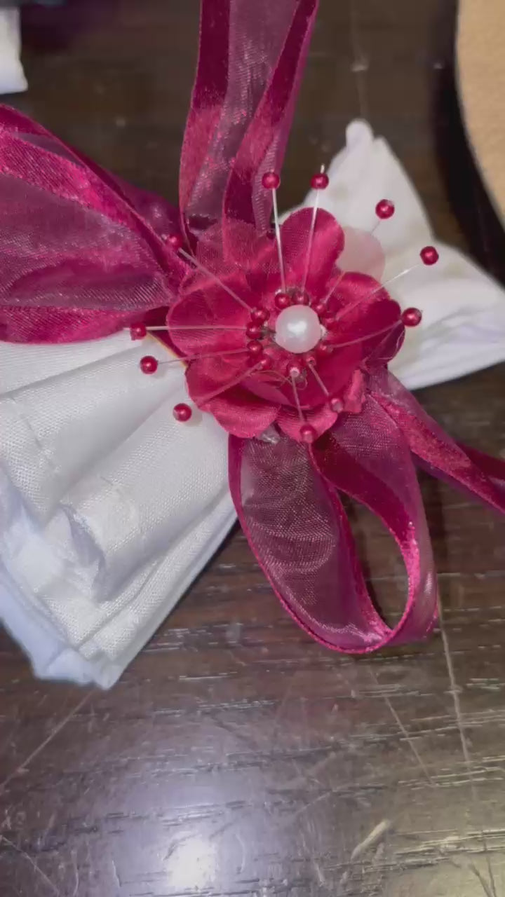 1-1/2" Satin Edge Organza Ribbon Burgundy 25 Yards