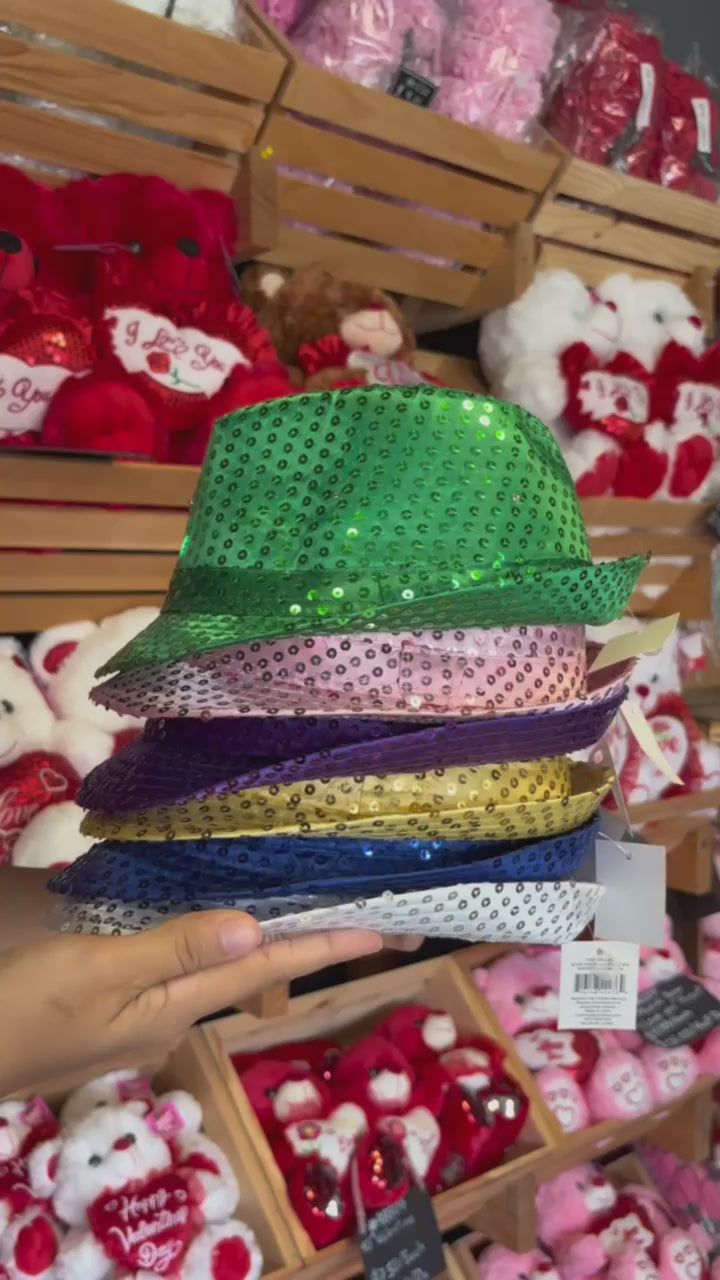 Light-Up Fedora Hat with 6 Lights - Pink