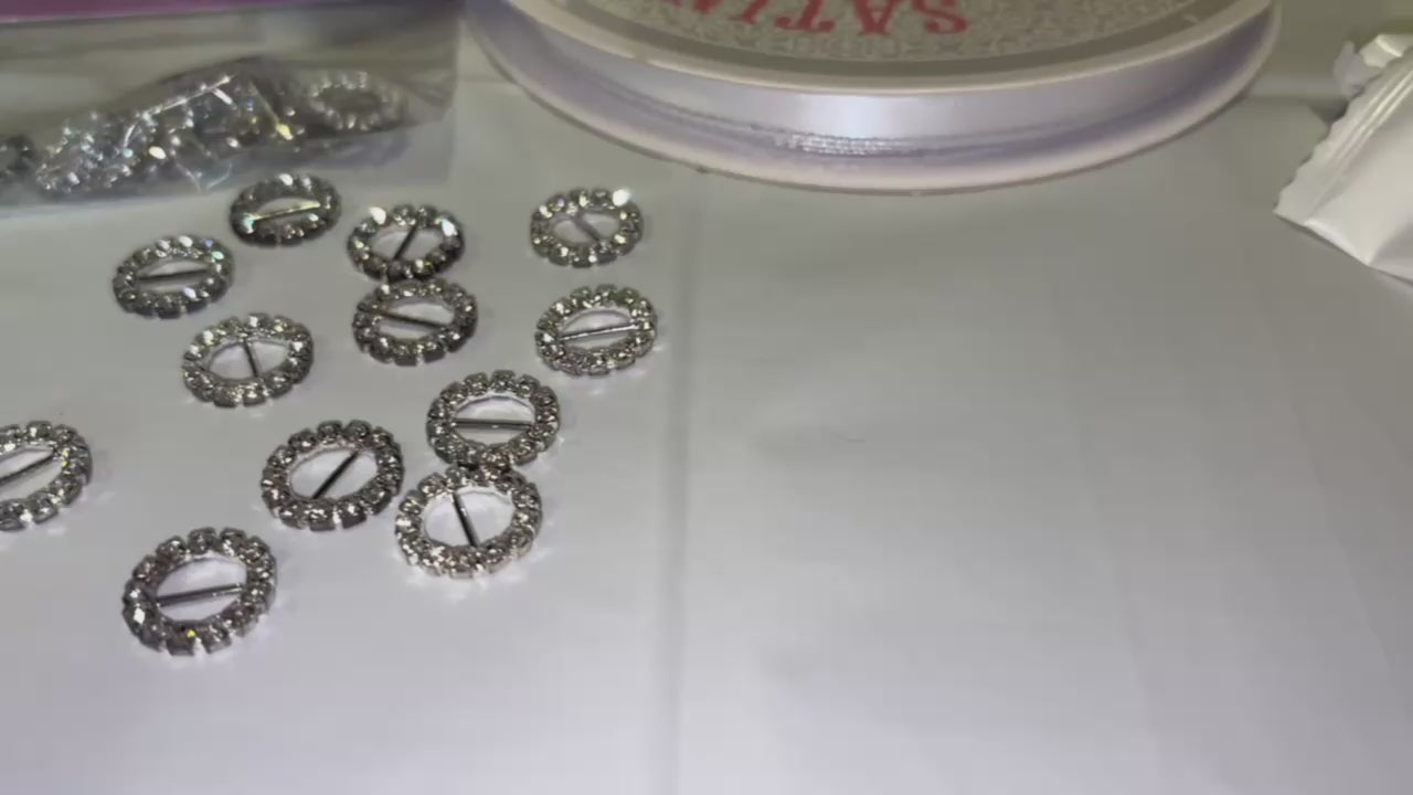 3/8" Double Face Satin Ribbon with Silver Edge White 50 Yards