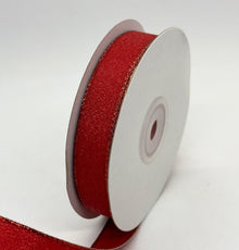  5/8" Shimmering Metallic Edge Ribbon Red (25 Yards)