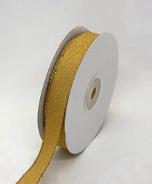  5/8" Shimmering Metallic Edge Ribbon Gold (25 Yards)