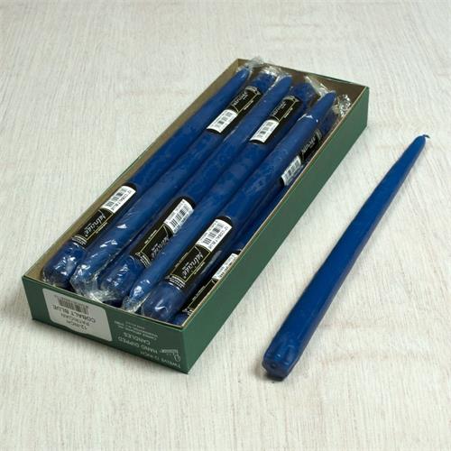12" Cobalt Blue Taper Candle (Box of 12 Pieces)