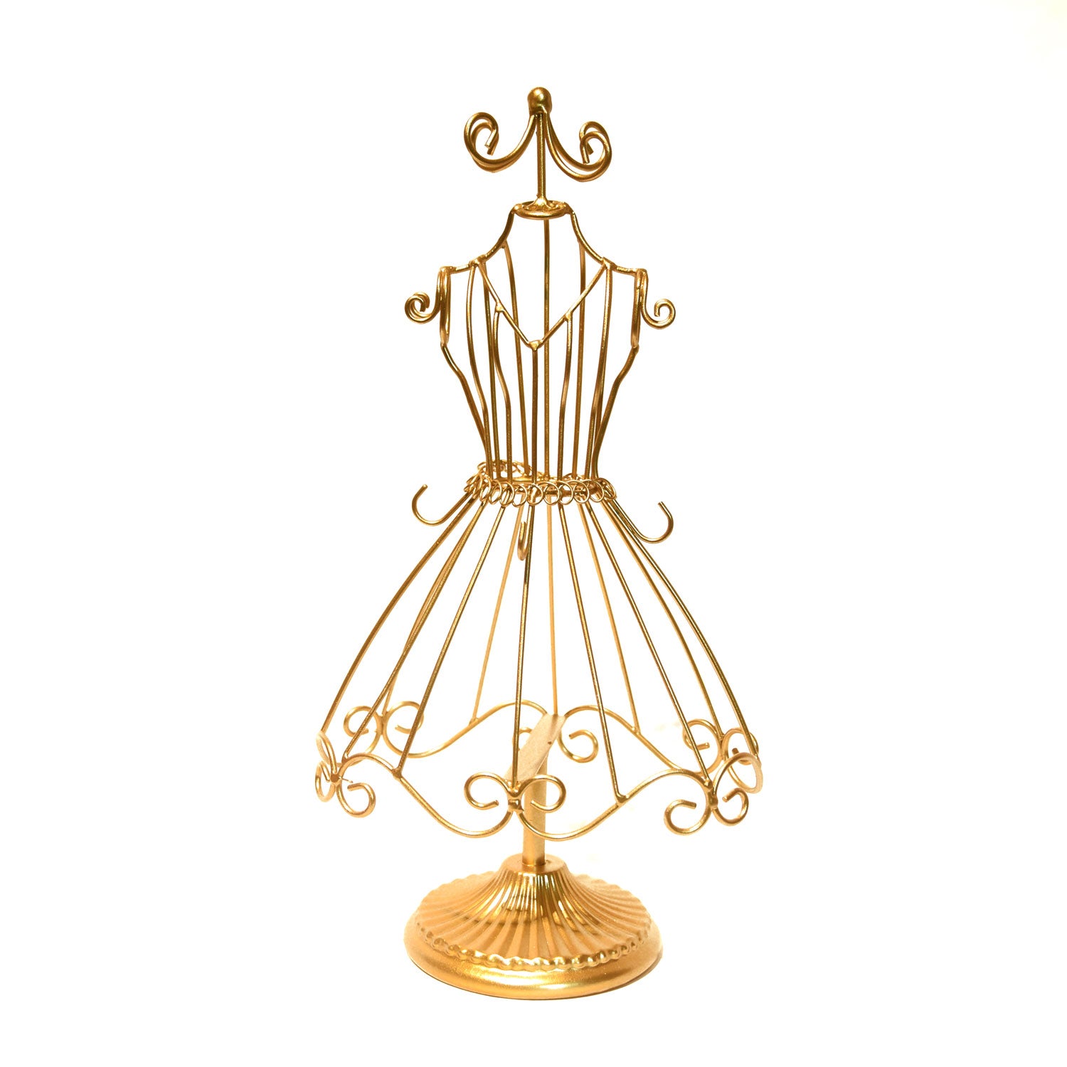 metal dress jewelry holder Brown Metal Wire Dress Form Mannequin Jewelry Holder 12"