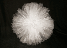  12" Tulle Fabric Pom Pom Balls White (4 Pieces)