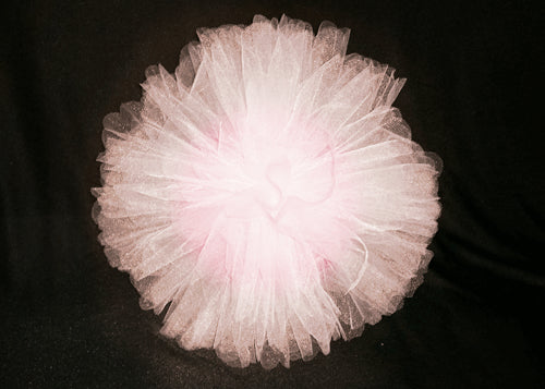 12" Tulle Fabric Pom Pom Balls Pink (4 Pieces)