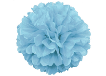  16'' Puff Tissue Paper Balls - Pastel Blue 1 Piece