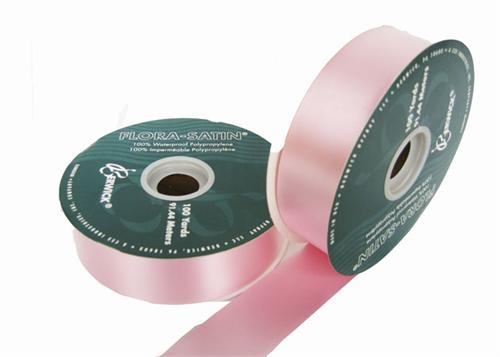 #9 Pink Flora Satin Ribbon 1- 7/16