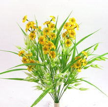  Artificial Phlox & Oats Mix Silk Flower Bush Yellow