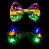 LED Light Up Sequin Bow Tie Mardi Gras (12 Pieces)