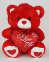 15" Red Musical Valentine Bear with I Love You Heart and Light up cheek (1 piece)