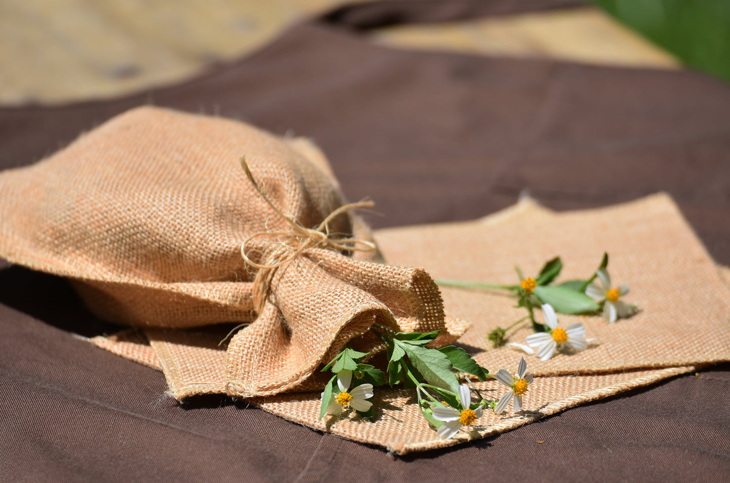 Natural Jute Burlap Pouch 7.25