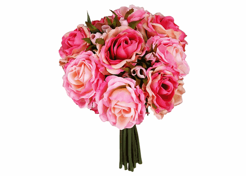 Rose Silk Flower Bouquet Pink Mix