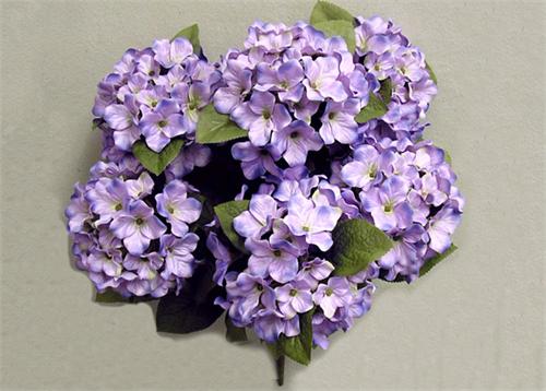 Satin Hydrangea Silk Flower Bush 7 Heads Lavender