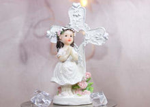  Poly Resin Communion Figurine Girl With Cross (12 Pieces)