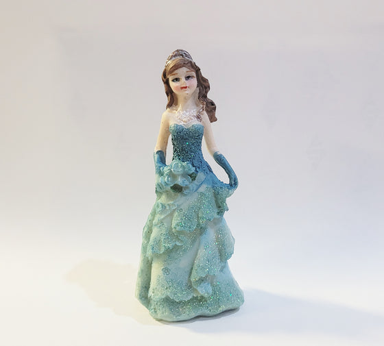Mis Quince Anos and Sweet 16 Mini 3.5 inches Turquoise Cake Topper Doll (12 Pieces)