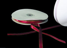  3/8" Double Face Satin Ribbon with Gold Edge Burgundy 50 Yards 