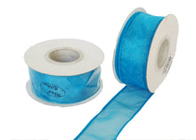  1-1/2" Organza Wired Ribbon Turquoise (10 Yards)