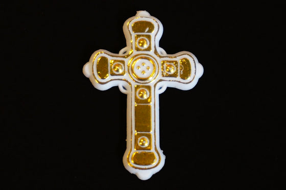 Plastic Charm Gold Crosses (144 Pieces)