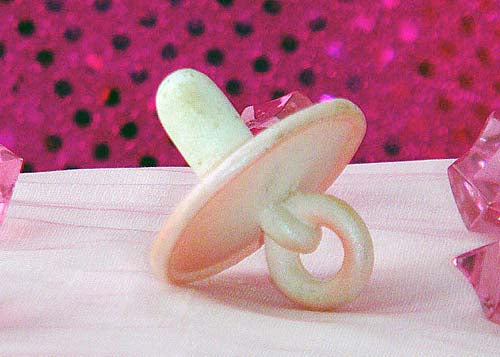 Poly Resin Miniature Pacifier- Pink (24 Pieces)