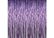  Purple Metallic Foil Party Tassel Curtain Fringe Wall Decoration Hanging 3'x 8'