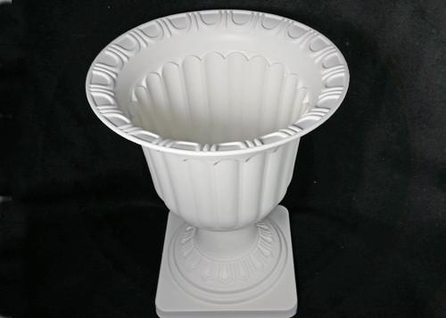White Traditional Classic Plastic Urn Planter 16.5 Inch