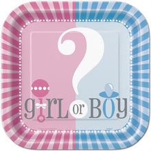  9" Girl or Boy Gender Reveal Baby Shower Party Paper Plates 8 Pieces