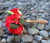 Rose & Hydrangea Artificial Silk Flower Bouquet Red
