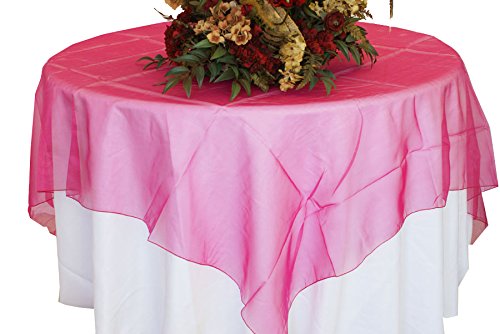 Fuchsia Organza Table Overlay 80 X 80 Square(1 Piece)