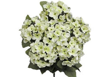  Satin Hydrangea Silk Flower Bush 7 Heads Cream