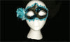 Handmade Blue Venetian Mask with a Rose