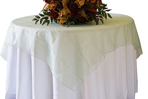 Sage Organza Table Overlay 80 X 80 Square(1 Piece)