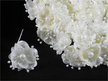  Organza and Satin Flower with Pearl Spray Ivory(72 Flowers) 