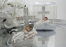  Baby Girl Baptism Favor with Cross - 12 pcs