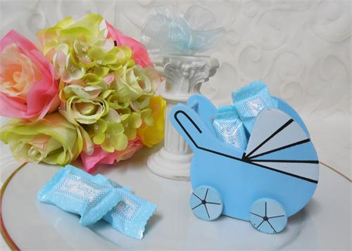 Wooden Baby Stroller - Baby Shower Blue - 1 Doz