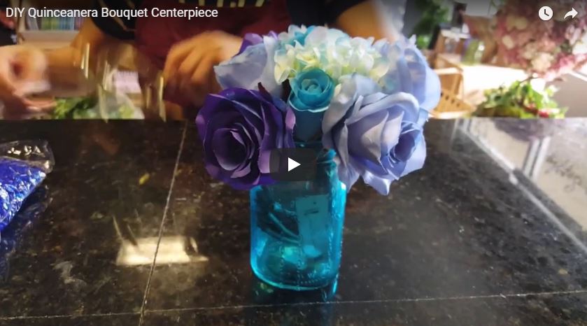 DIY Quinceanera Bouquet Centerpiece