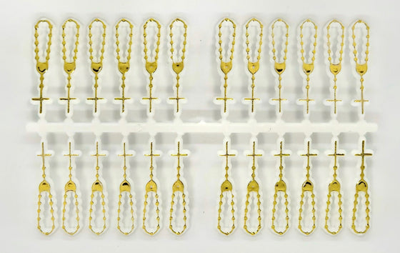 2 Inch Plastic Charm Gold Rosary (144 Pieces)