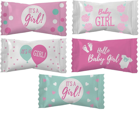 Baby Shower Baby Girl Butter Mints With Multi color Wrap (50 pieces)