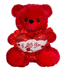  15" Musical Valentine Bear Red with I Love You Heart and Light Up Cheek (1 Piece)