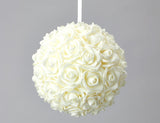 Foam Rose Pomander Flower Kissing Ball 10" Ivory