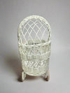 11'' Wicker Baby Carriage - Baby Shower Centerpiece White