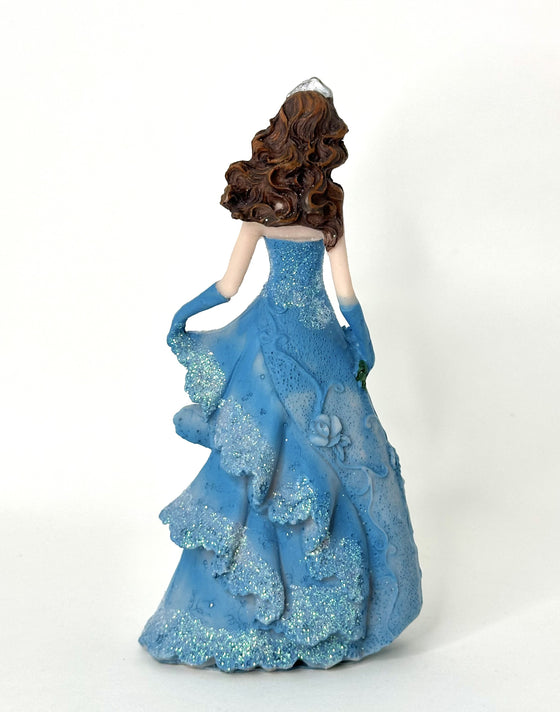 Charming 8-Inch Turquoise Princess Figurine Cake Topper for Celebrations