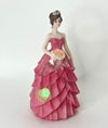 LED Charming 8-Inch Fuchsia Quinceañera Princess Figurine Cake Topper for Celebrations