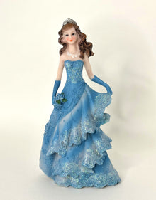  Charming 8-Inch Turquoise Princess Figurine Cake Topper for Celebrations